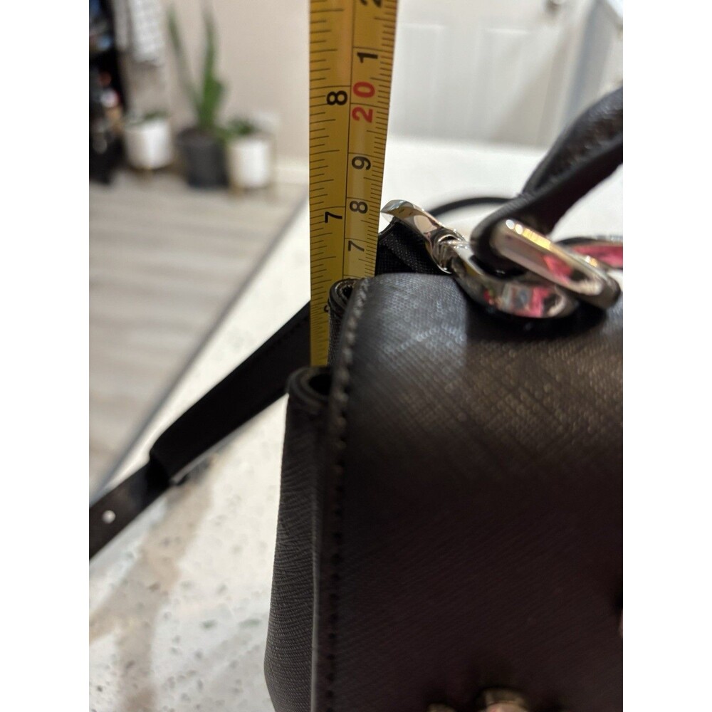 Michael Kors Ava Small Satchel Jewel Saffiano Black Leather Preowned - Picture 8 of 11